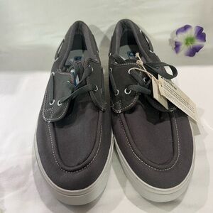 Converse Gray Boat Shoes with Canvas Material and White Sole